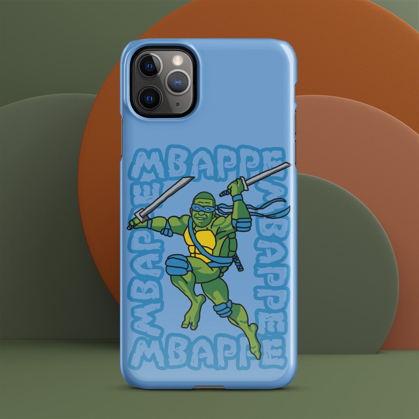 Kylian Mbappe Blue Ninja Turtle Leonardo Snap case for iPhone® Glossy iPhone 11 Pro Max Mobile Phone Cases Football Kylian Mbappe Ninja Turtles PSG Real Madrid Next Cult Brand