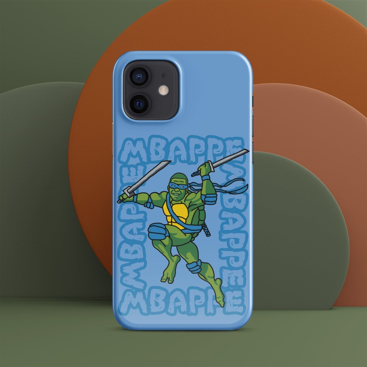 Kylian Mbappe Blue Ninja Turtle Leonardo Snap case for iPhone® Glossy iPhone 12 Mobile Phone Cases Football Kylian Mbappe Ninja Turtles PSG Real Madrid Next Cult Brand