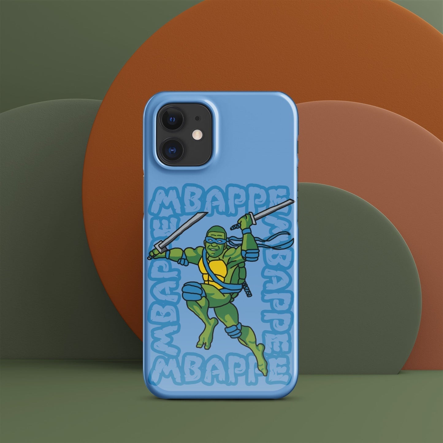 Kylian Mbappe Blue Ninja Turtle Leonardo Snap case for iPhone® Glossy iPhone 12 Mini Mobile Phone Cases Football Kylian Mbappe Ninja Turtles PSG Real Madrid Next Cult Brand