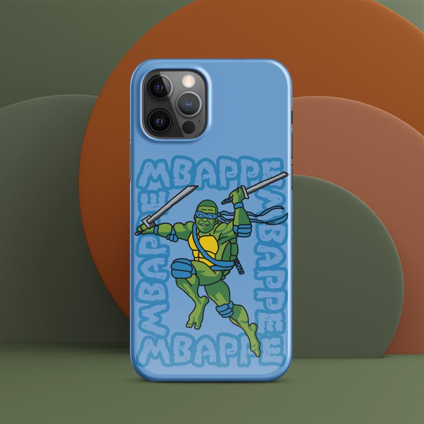 Kylian Mbappe Blue Ninja Turtle Leonardo Snap case for iPhone® Glossy iPhone 12 Pro Mobile Phone Cases Football Kylian Mbappe Ninja Turtles PSG Real Madrid Next Cult Brand