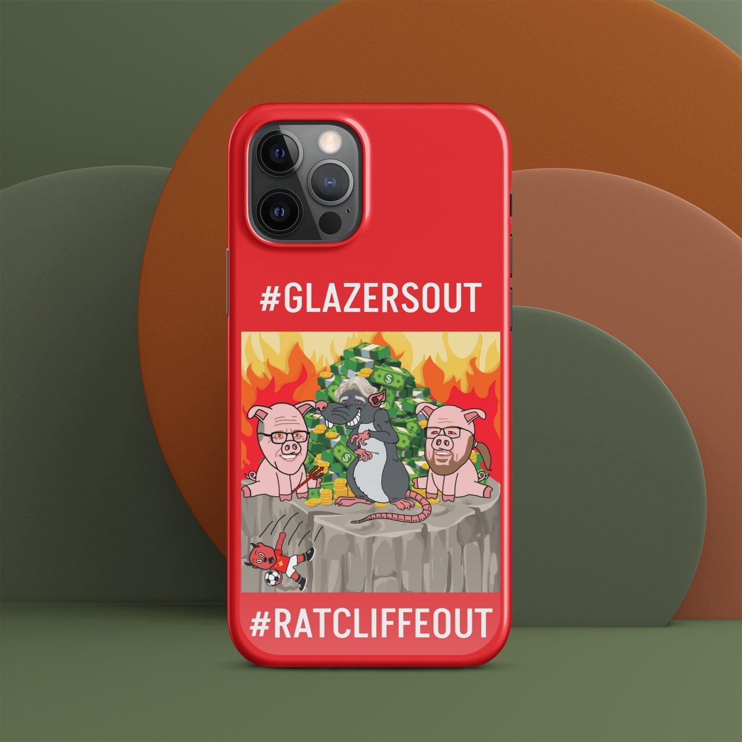 Manchester United Ratcliffe Out, Glazers Out Snap case for iPhone® red Glossy iPhone 12 Pro Mobile Phone Cases Football GlazersOut Manchester United RatcliffeOut Next Cult Brand