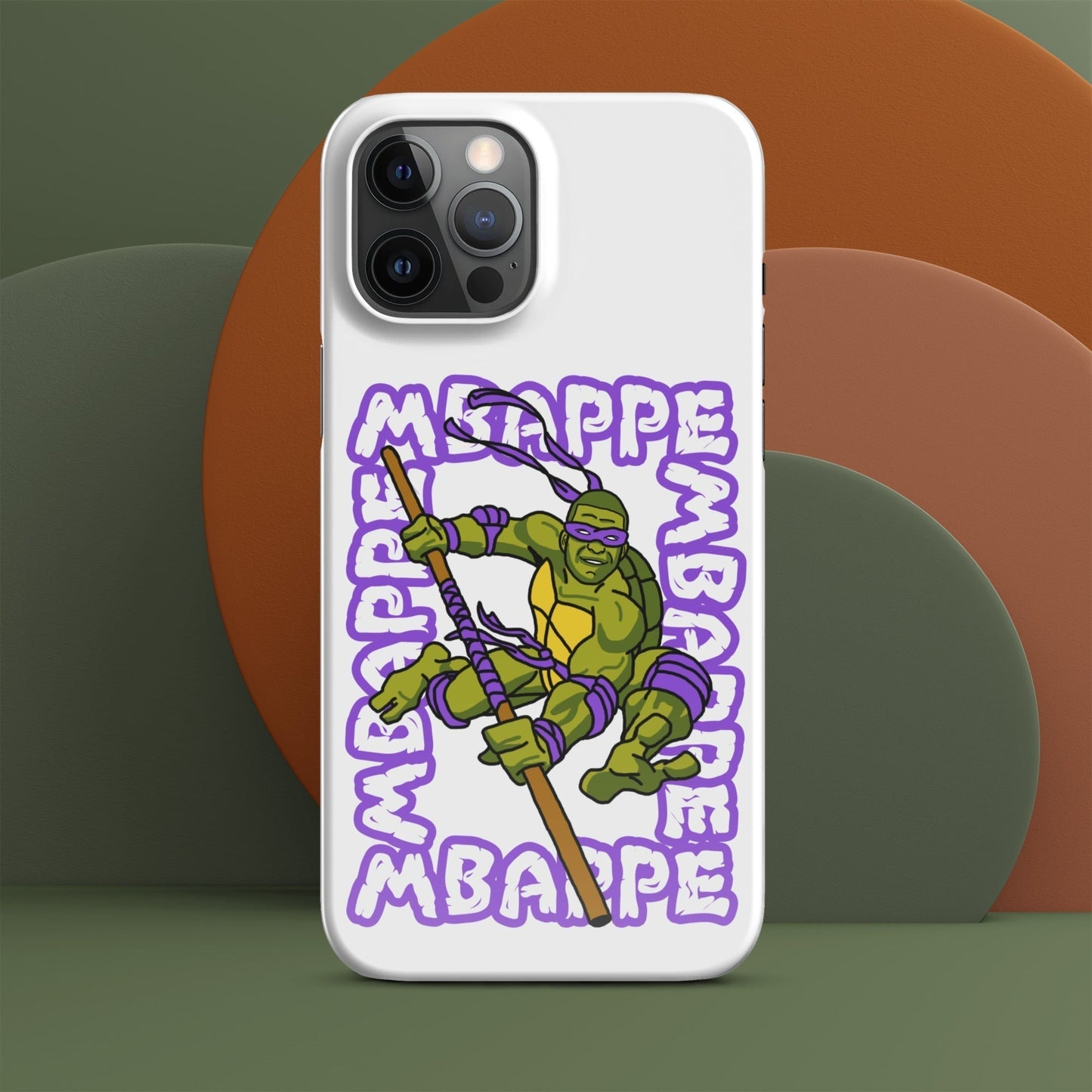 Kylian Mbappe Purple Ninja Turtle Donatello Snap case for iPhone® Glossy iPhone 12 Pro Max Mobile Phone Cases Football Kylian Mbappe Ninja Turtles PSG Real Madrid Next Cult Brand
