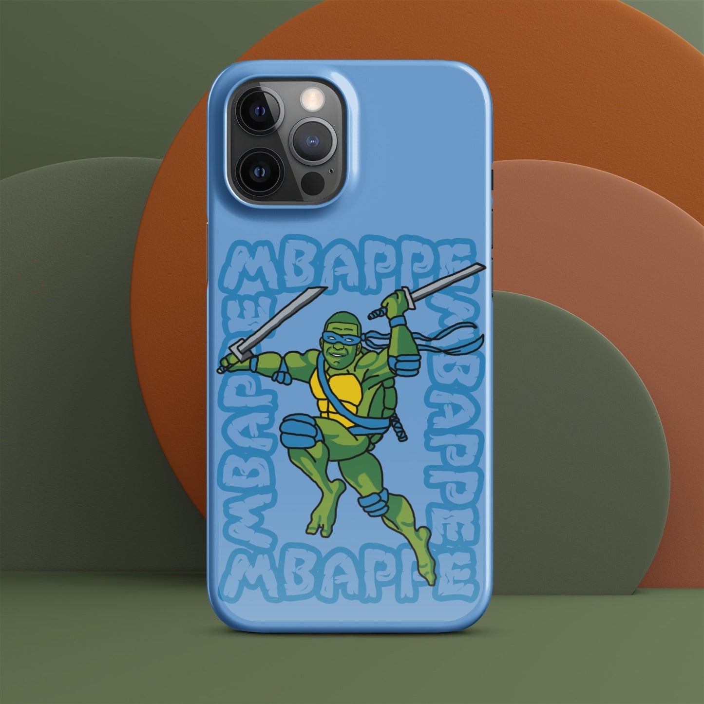 Kylian Mbappe Blue Ninja Turtle Leonardo Snap case for iPhone® Glossy iPhone 12 Pro Max Mobile Phone Cases Football Kylian Mbappe Ninja Turtles PSG Real Madrid Next Cult Brand