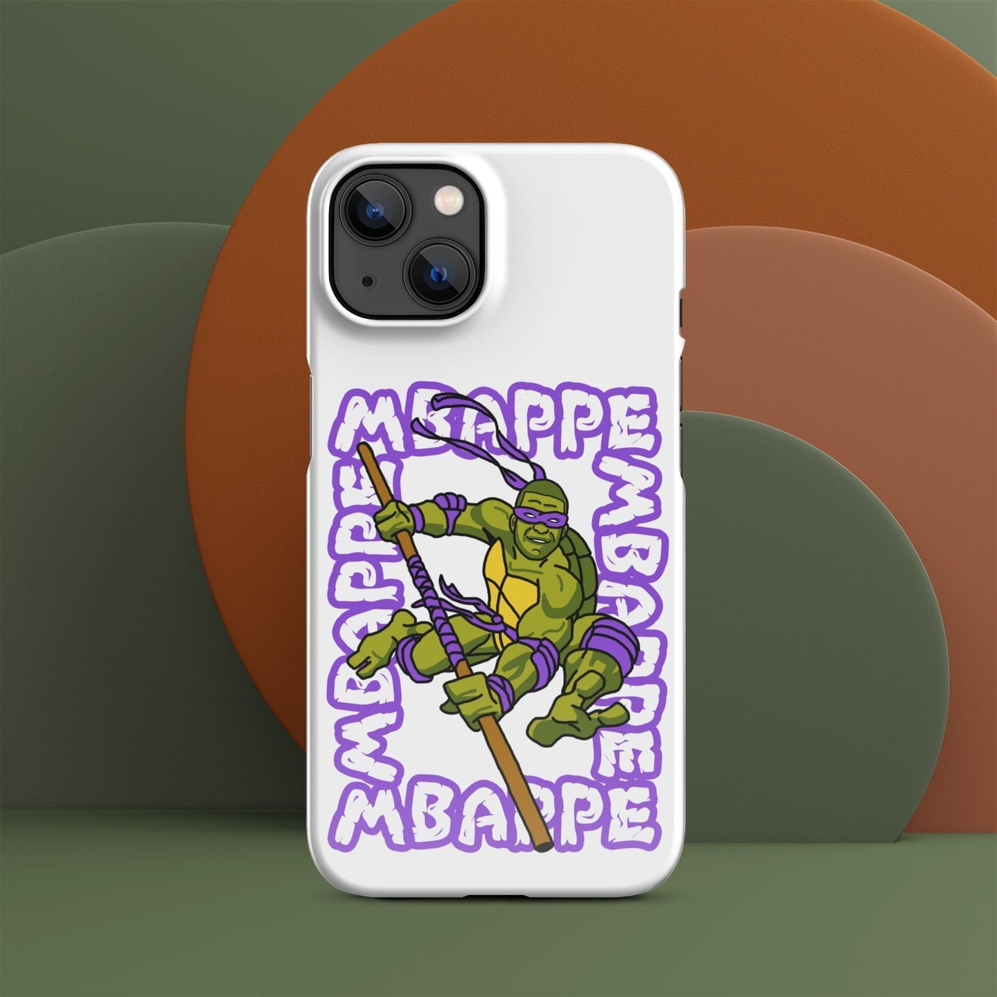 Kylian Mbappe Purple Ninja Turtle Donatello Snap case for iPhone® Glossy iPhone 13 Mobile Phone Cases Football Kylian Mbappe Ninja Turtles PSG Real Madrid Next Cult Brand