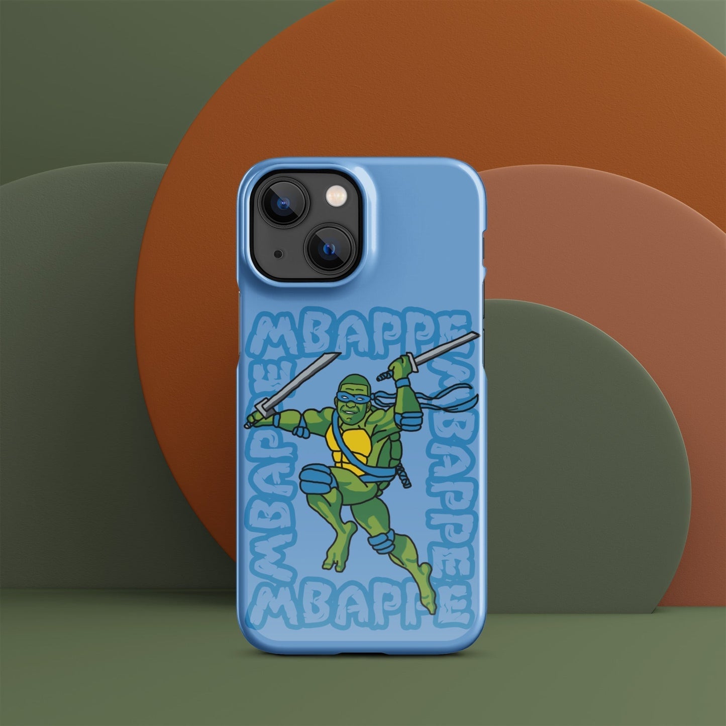 Kylian Mbappe Blue Ninja Turtle Leonardo Snap case for iPhone® Glossy iPhone 13 Mini Mobile Phone Cases Football Kylian Mbappe Ninja Turtles PSG Real Madrid Next Cult Brand