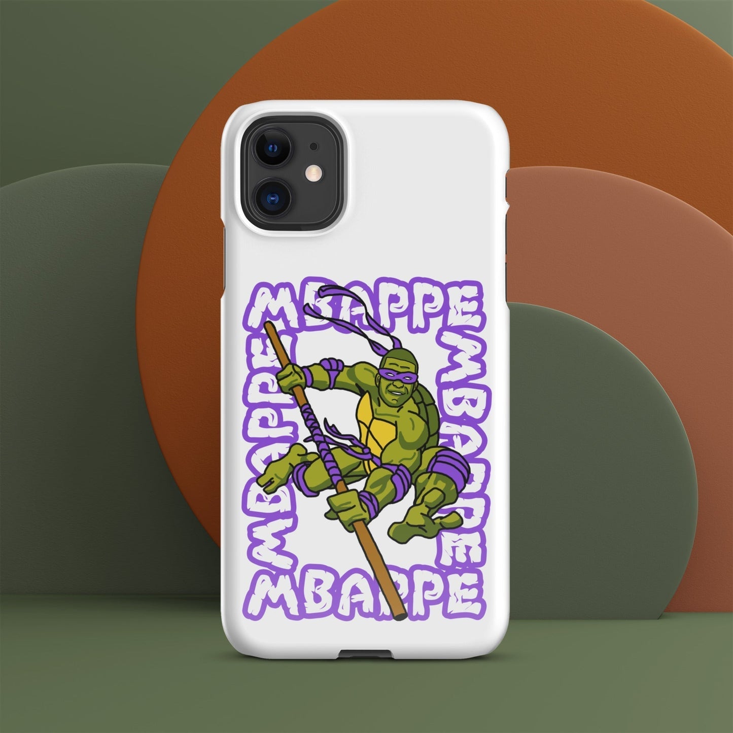 Kylian Mbappe Purple Ninja Turtle Donatello Snap case for iPhone® Glossy iPhone 11 Mobile Phone Cases Football Kylian Mbappe Ninja Turtles PSG Real Madrid Next Cult Brand