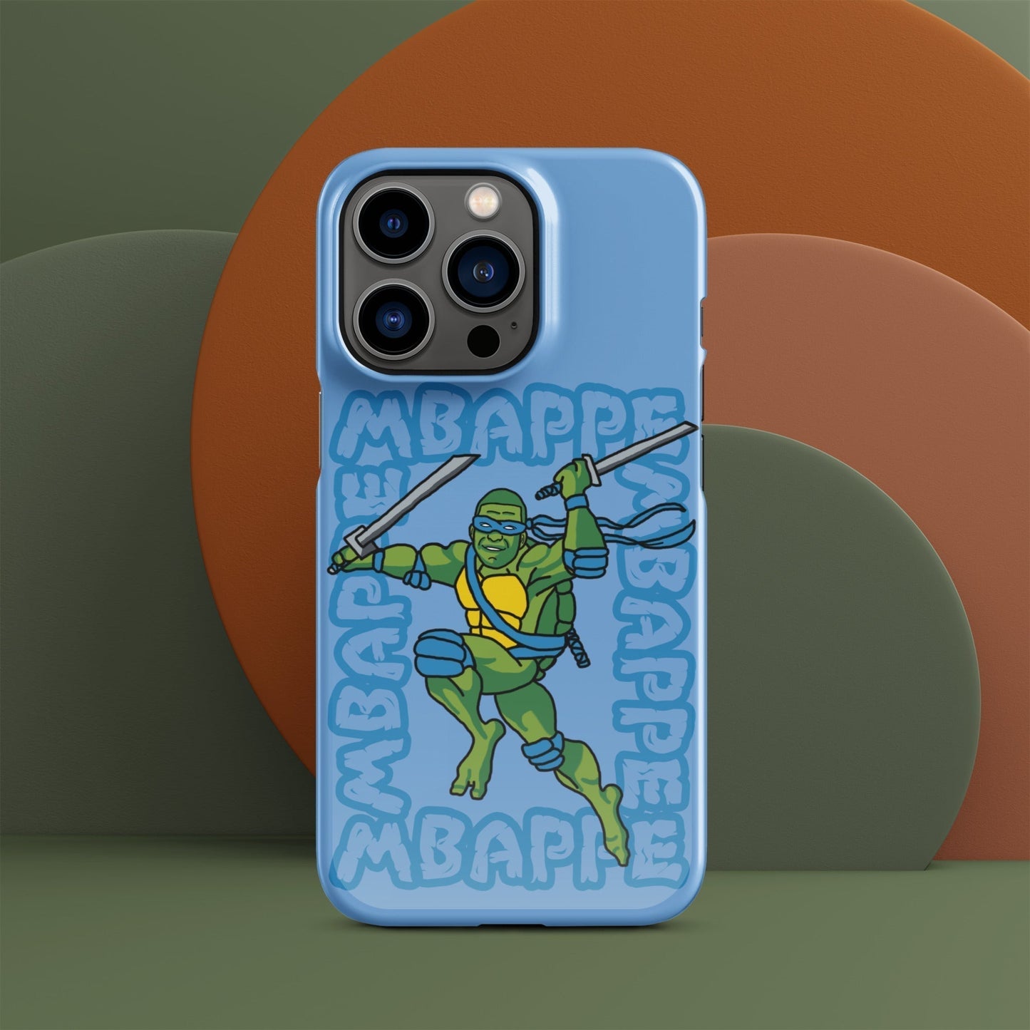Kylian Mbappe Blue Ninja Turtle Leonardo Snap case for iPhone® Glossy iPhone 13 Pro Mobile Phone Cases Football Kylian Mbappe Ninja Turtles PSG Real Madrid Next Cult Brand