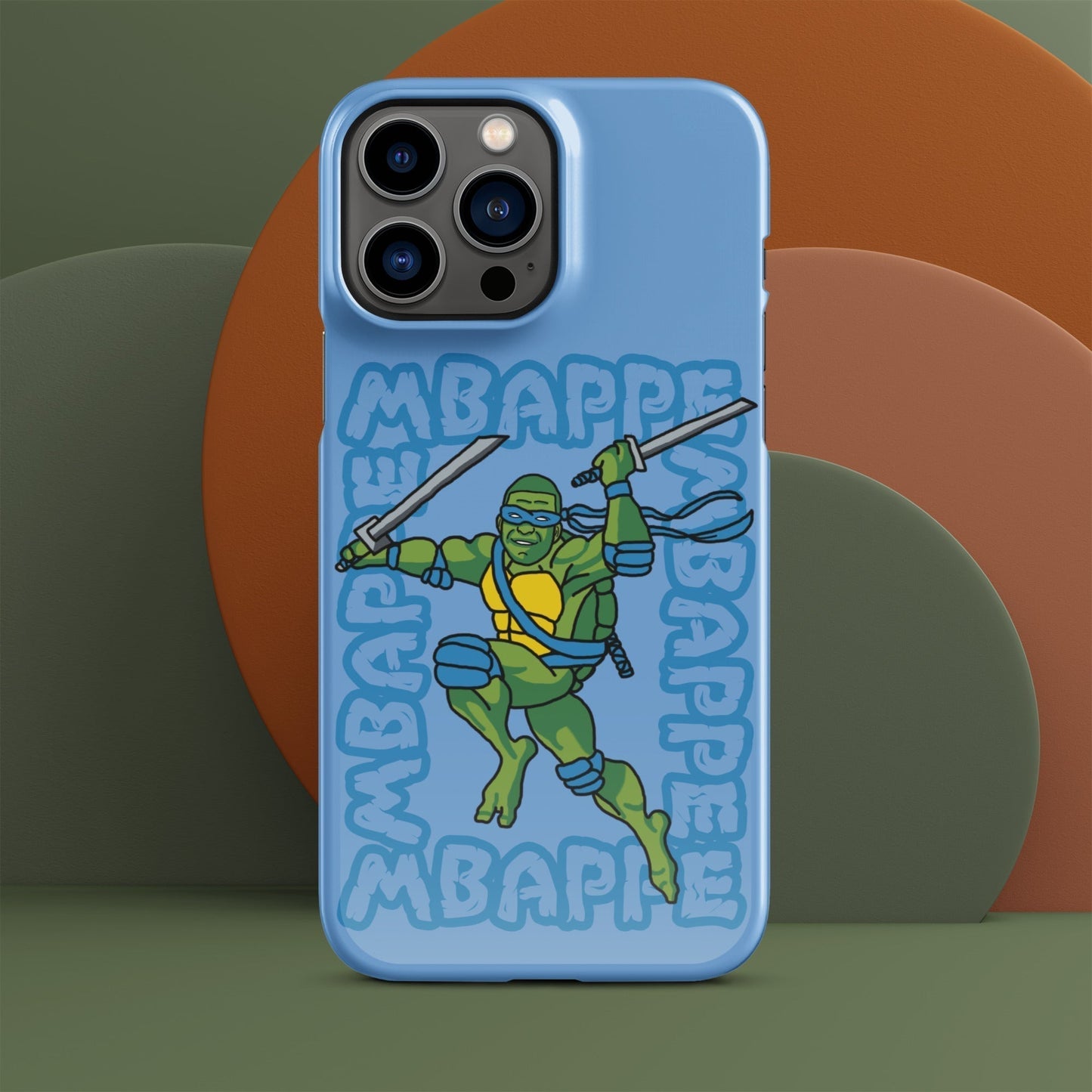 Kylian Mbappe Blue Ninja Turtle Leonardo Snap case for iPhone® Glossy iPhone 13 Pro Max Mobile Phone Cases Football Kylian Mbappe Ninja Turtles PSG Real Madrid Next Cult Brand