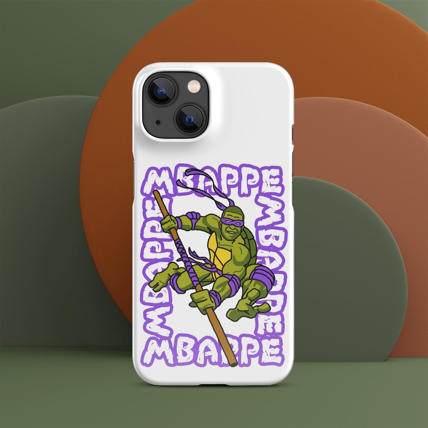 Kylian Mbappe Purple Ninja Turtle Donatello Snap case for iPhone® Glossy iPhone 14 Mobile Phone Cases Football Kylian Mbappe Ninja Turtles PSG Real Madrid Next Cult Brand