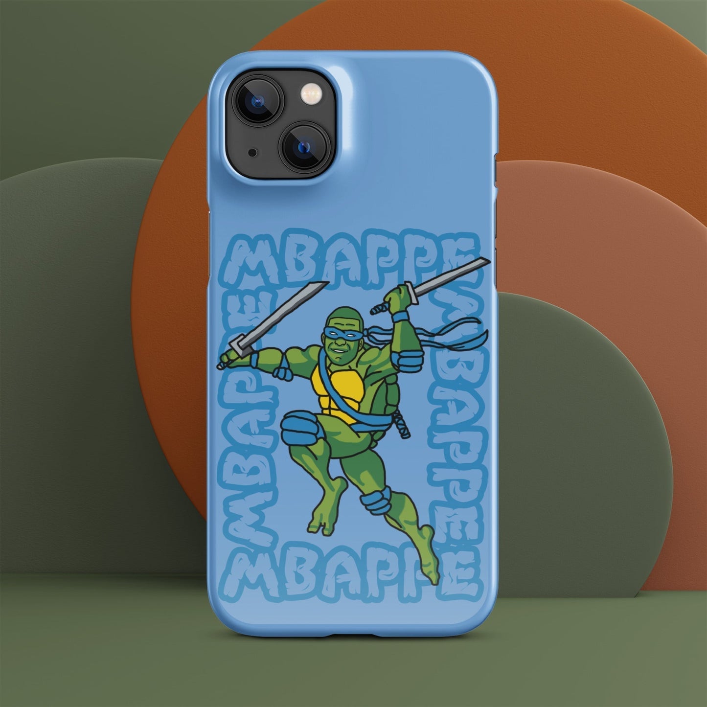 Kylian Mbappe Blue Ninja Turtle Leonardo Snap case for iPhone® Glossy iPhone 14 Plus Mobile Phone Cases Football Kylian Mbappe Ninja Turtles PSG Real Madrid Next Cult Brand