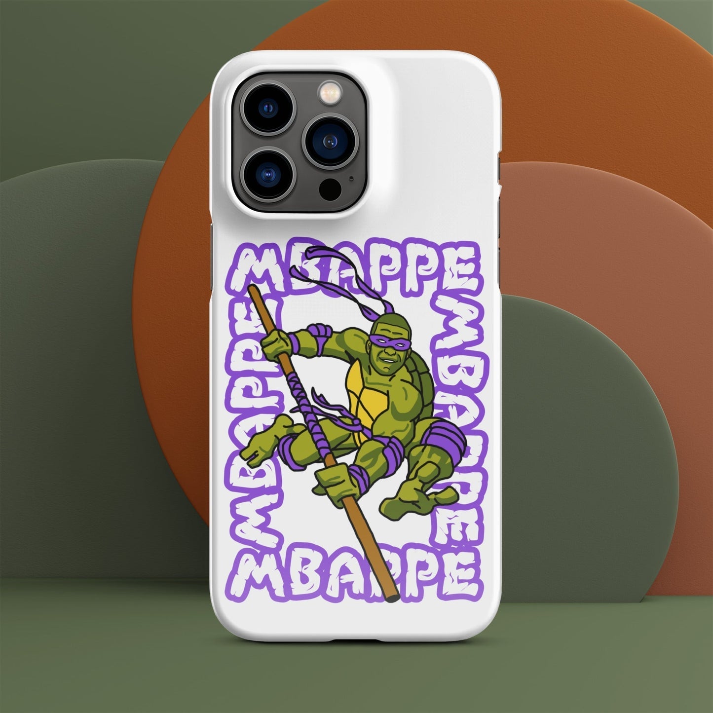 Kylian Mbappe Purple Ninja Turtle Donatello Snap case for iPhone® Glossy iPhone 14 Pro Max Mobile Phone Cases Football Kylian Mbappe Ninja Turtles PSG Real Madrid Next Cult Brand