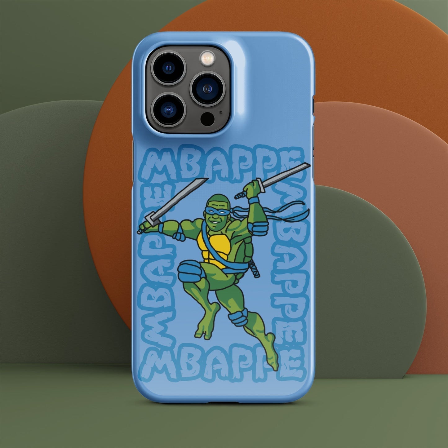 Kylian Mbappe Blue Ninja Turtle Leonardo Snap case for iPhone® Glossy iPhone 14 Pro Max Mobile Phone Cases Football Kylian Mbappe Ninja Turtles PSG Real Madrid Next Cult Brand