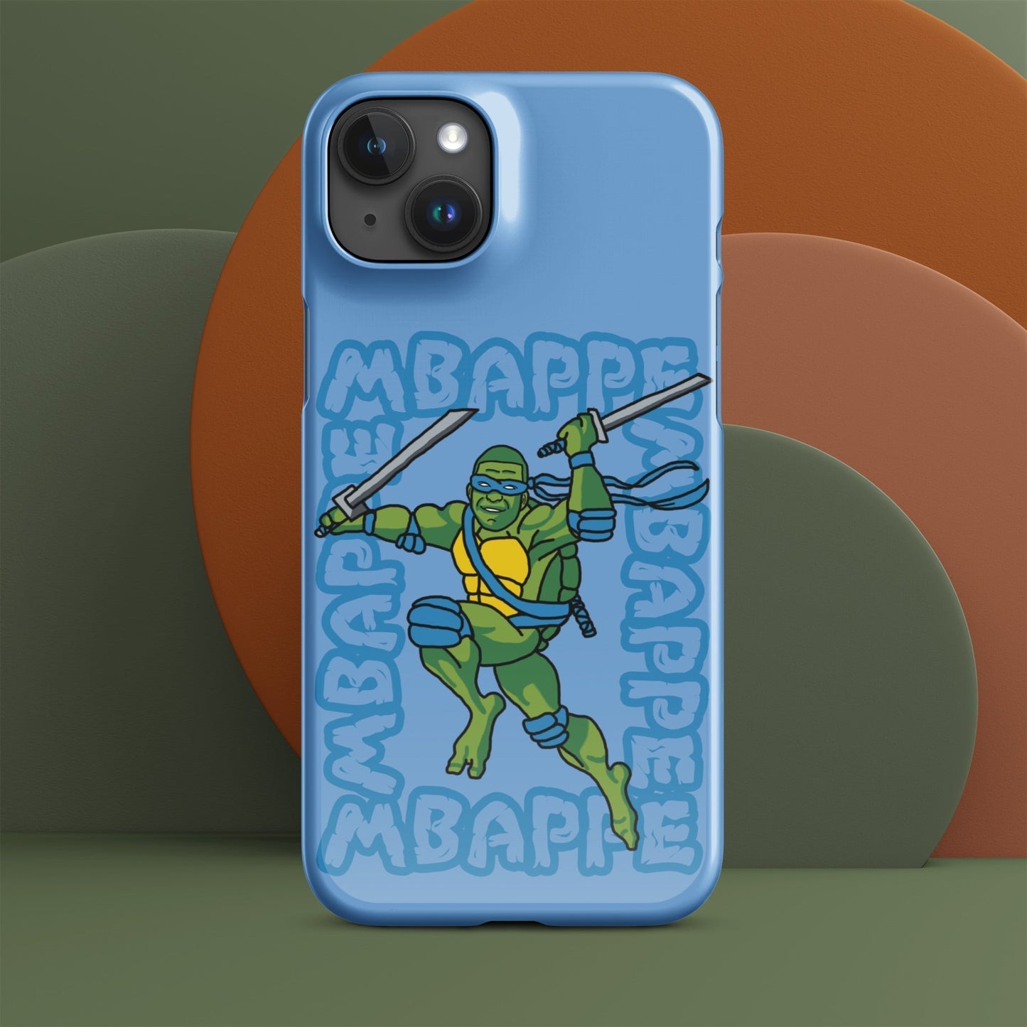 Kylian Mbappe Blue Ninja Turtle Leonardo Snap case for iPhone® Glossy iPhone 15 Plus Mobile Phone Cases Football Kylian Mbappe Ninja Turtles PSG Real Madrid Next Cult Brand