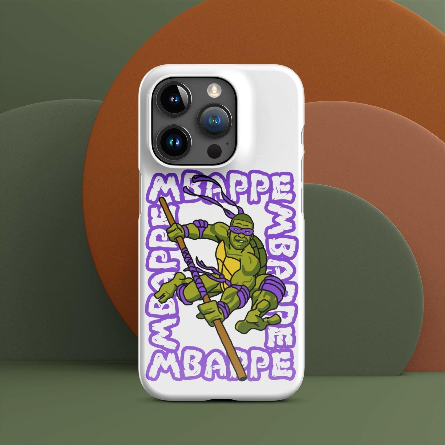 Kylian Mbappe Purple Ninja Turtle Donatello Snap case for iPhone® Glossy iPhone 15 Pro Mobile Phone Cases Football Kylian Mbappe Ninja Turtles PSG Real Madrid Next Cult Brand