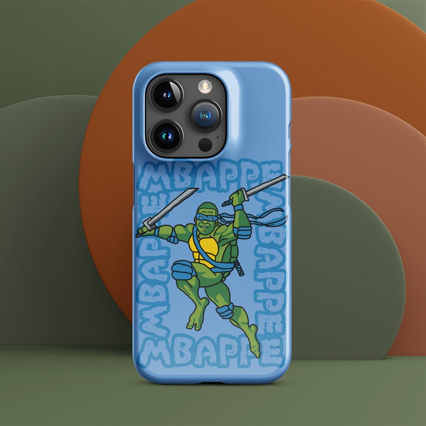 Kylian Mbappe Blue Ninja Turtle Leonardo Snap case for iPhone® Glossy iPhone 15 Pro Mobile Phone Cases Football Kylian Mbappe Ninja Turtles PSG Real Madrid Next Cult Brand
