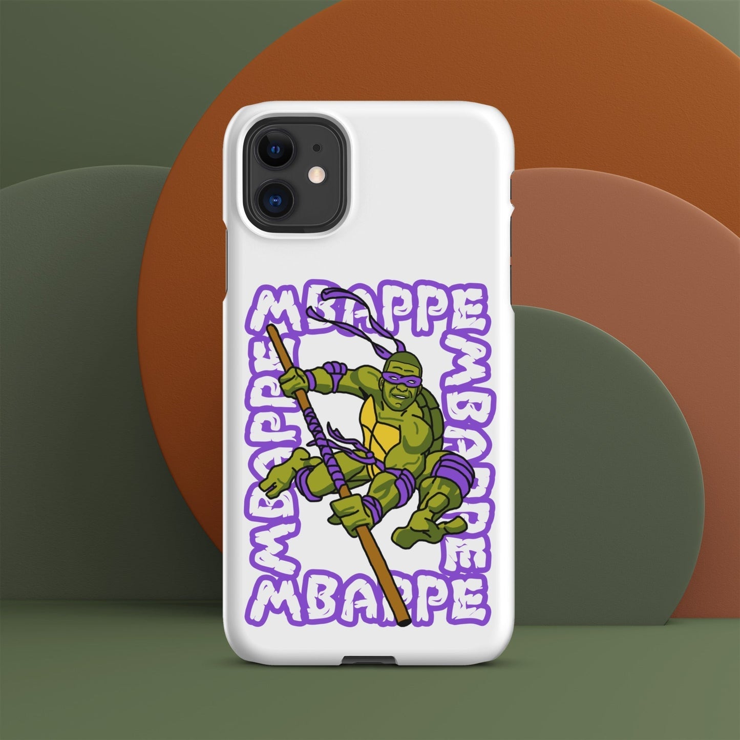 Kylian Mbappe Purple Ninja Turtle Donatello Snap case for iPhone® Matte iPhone 11 Mobile Phone Cases Football Kylian Mbappe Ninja Turtles PSG Real Madrid Next Cult Brand
