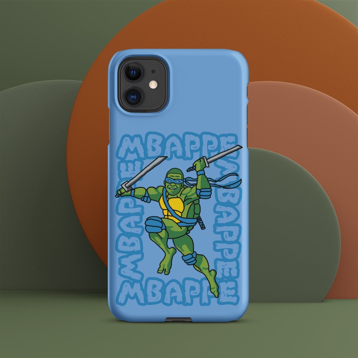 Kylian Mbappe Blue Ninja Turtle Leonardo Snap case for iPhone® Matte iPhone 11 Mobile Phone Cases Football Kylian Mbappe Ninja Turtles PSG Real Madrid Next Cult Brand