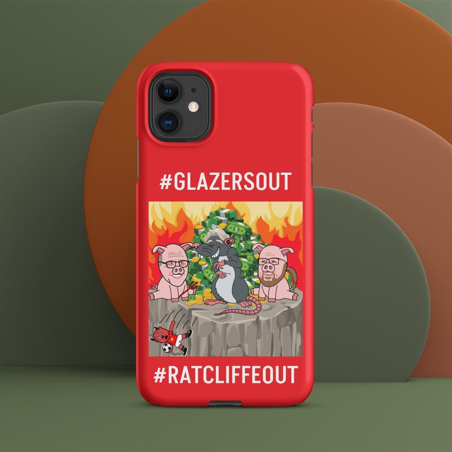 Manchester United Ratcliffe Out, Glazers Out Snap case for iPhone® red Matte iPhone 11 Mobile Phone Cases Football GlazersOut Manchester United RatcliffeOut Next Cult Brand