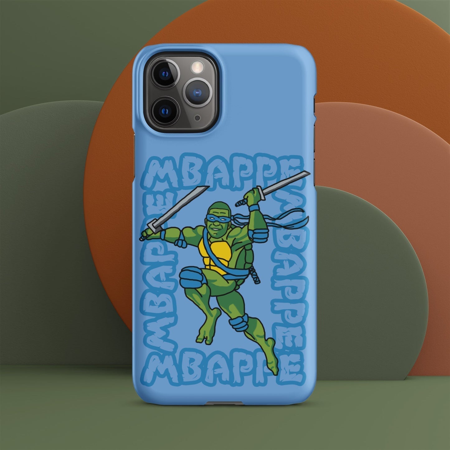 Kylian Mbappe Blue Ninja Turtle Leonardo Snap case for iPhone® Matte iPhone 11 Pro Mobile Phone Cases Football Kylian Mbappe Ninja Turtles PSG Real Madrid Next Cult Brand