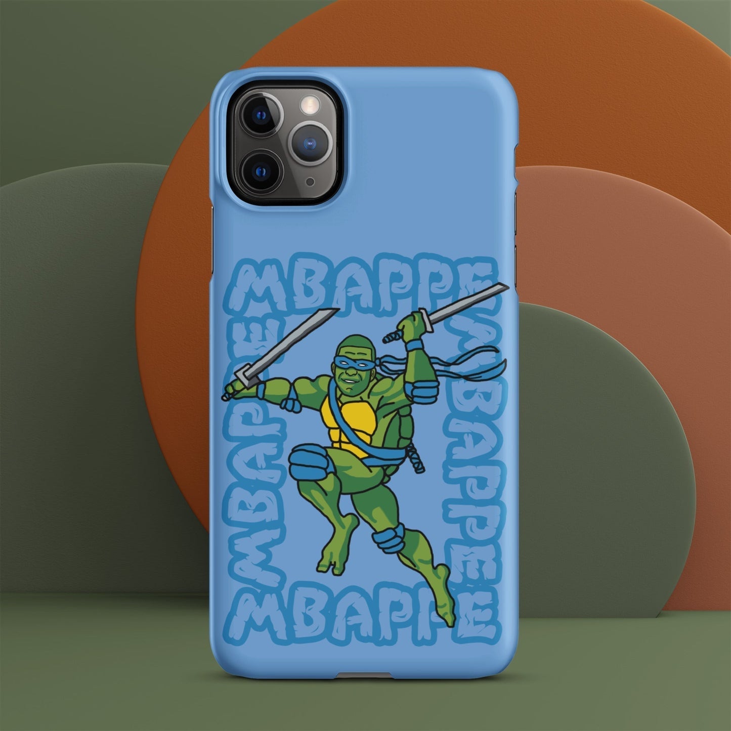 Kylian Mbappe Blue Ninja Turtle Leonardo Snap case for iPhone® Matte iPhone 11 Pro Max Mobile Phone Cases Football Kylian Mbappe Ninja Turtles PSG Real Madrid Next Cult Brand