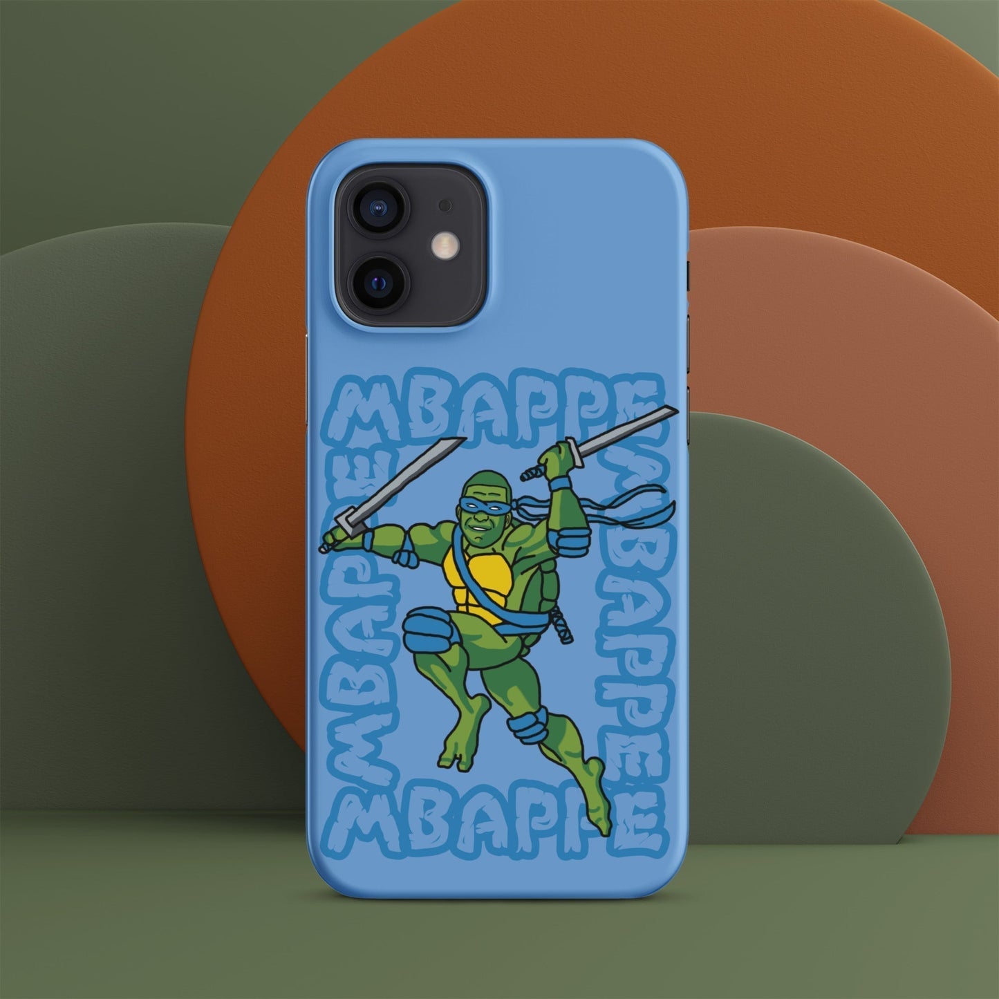 Kylian Mbappe Blue Ninja Turtle Leonardo Snap case for iPhone® Matte iPhone 12 Mobile Phone Cases Football Kylian Mbappe Ninja Turtles PSG Real Madrid Next Cult Brand