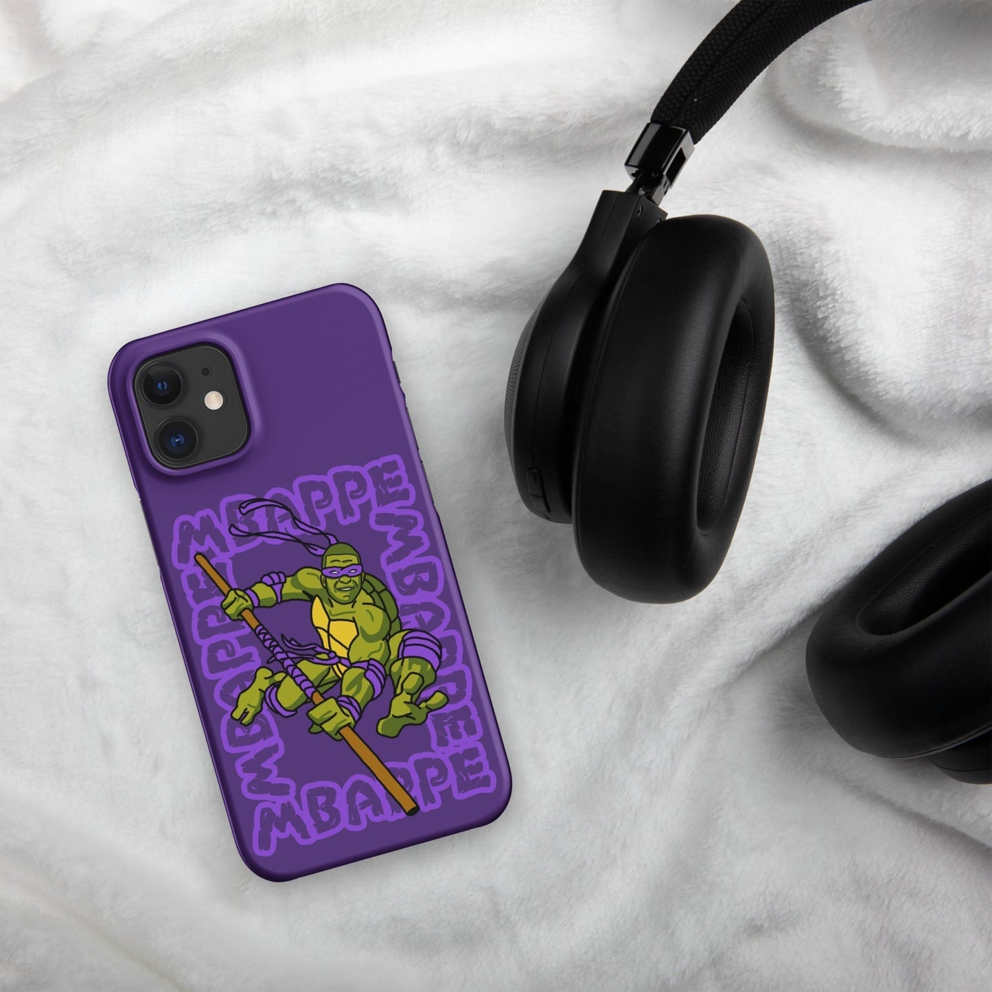 Kylian Mbappe Purple Ninja Turtle Donatello Snap case for iPhone® Matte iPhone 12 Mini Mobile Phone Cases Football Kylian Mbappe Ninja Turtles PSG Real Madrid Next Cult Brand