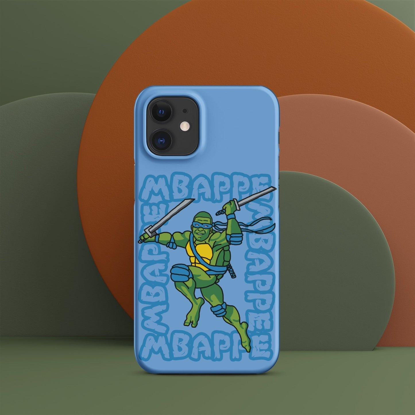 Kylian Mbappe Blue Ninja Turtle Leonardo Snap case for iPhone® Matte iPhone 12 Mini Mobile Phone Cases Football Kylian Mbappe Ninja Turtles PSG Real Madrid Next Cult Brand