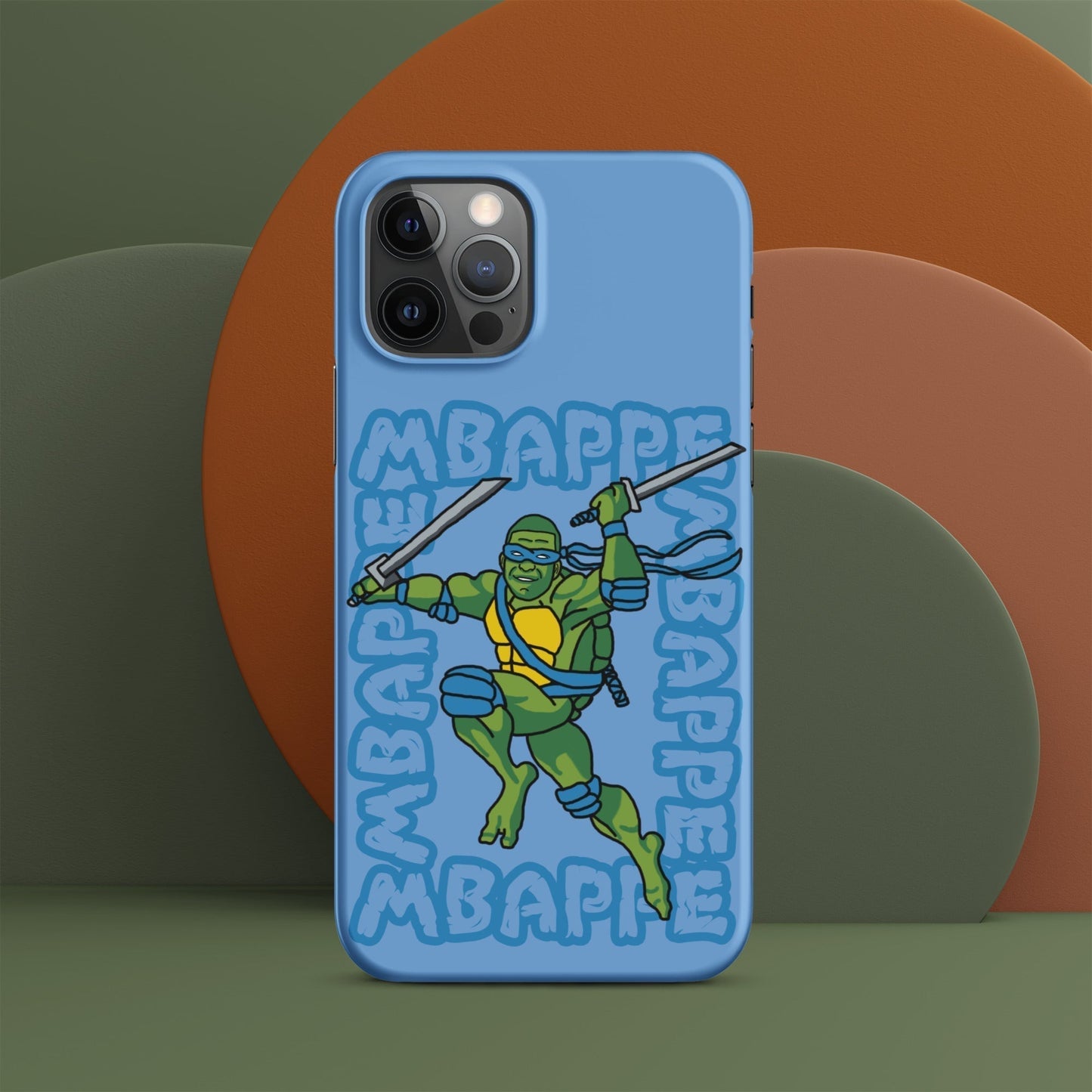 Kylian Mbappe Blue Ninja Turtle Leonardo Snap case for iPhone® Matte iPhone 12 Pro Mobile Phone Cases Football Kylian Mbappe Ninja Turtles PSG Real Madrid Next Cult Brand