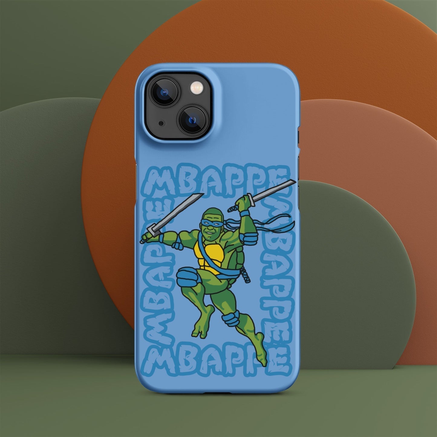 Kylian Mbappe Blue Ninja Turtle Leonardo Snap case for iPhone® Matte iPhone 13 Mobile Phone Cases Football Kylian Mbappe Ninja Turtles PSG Real Madrid Next Cult Brand