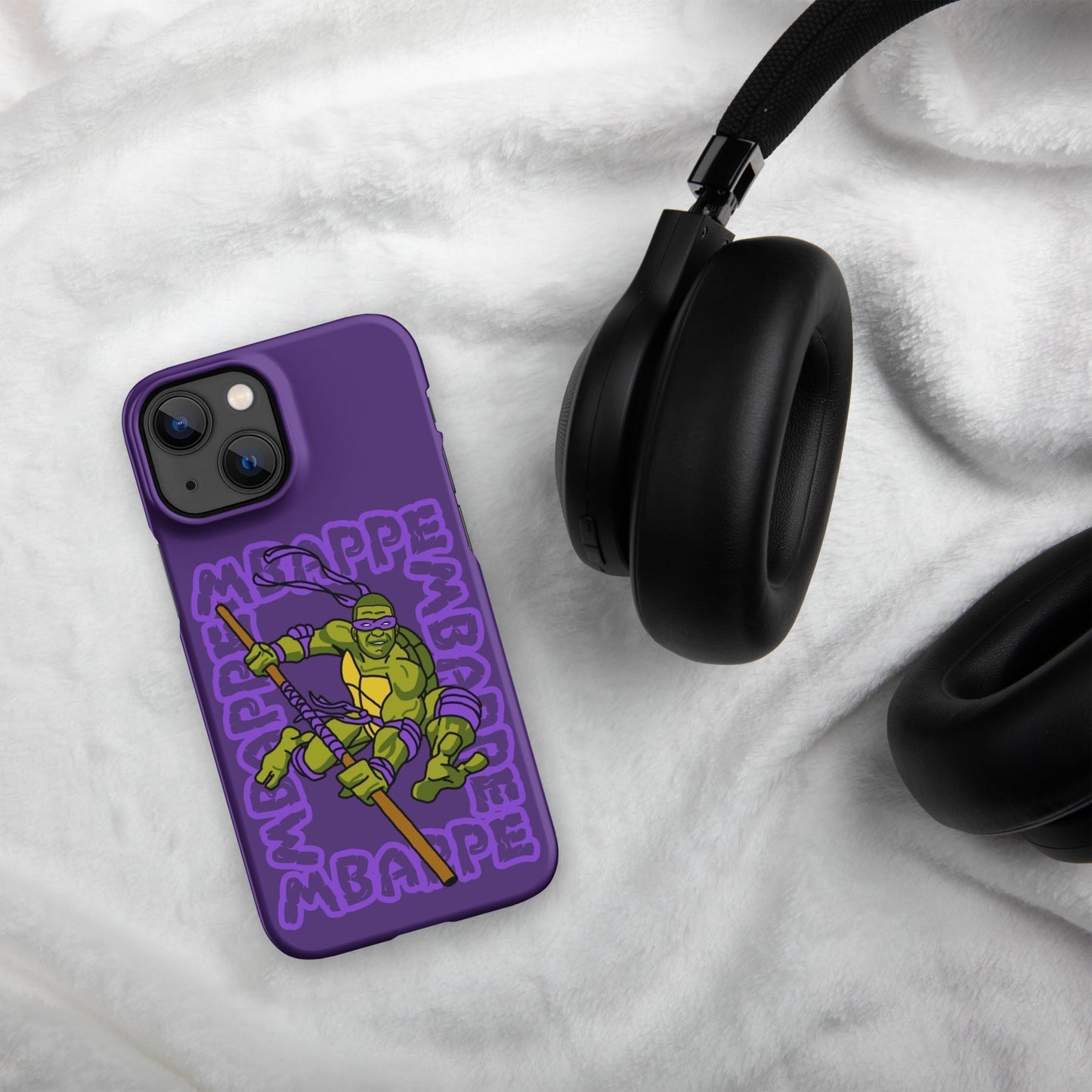 Kylian Mbappe Purple Ninja Turtle Donatello Snap case for iPhone® Matte iPhone 13 Mini Mobile Phone Cases Football Kylian Mbappe Ninja Turtles PSG Real Madrid Next Cult Brand