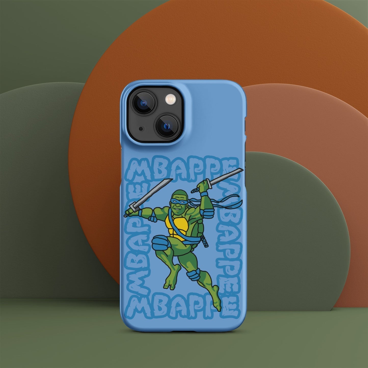 Kylian Mbappe Blue Ninja Turtle Leonardo Snap case for iPhone® Matte iPhone 13 Mini Mobile Phone Cases Football Kylian Mbappe Ninja Turtles PSG Real Madrid Next Cult Brand