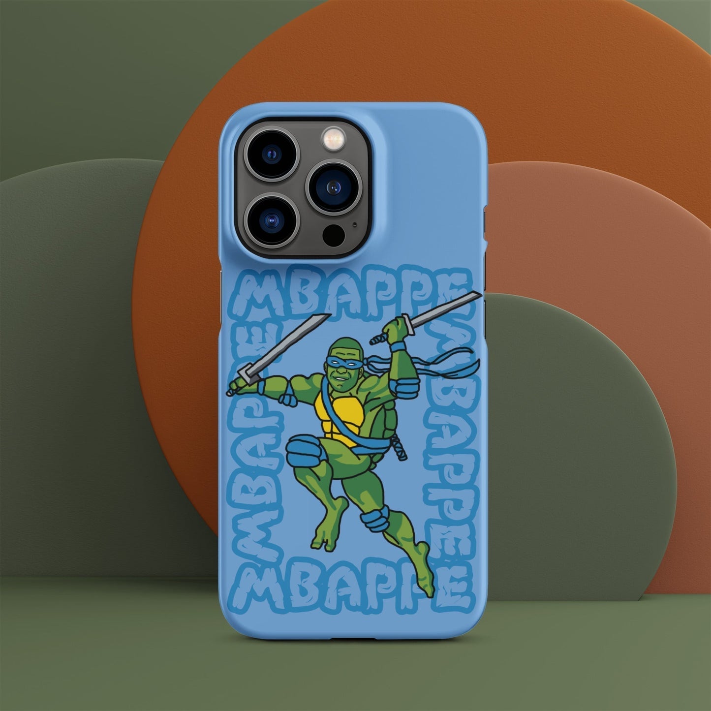 Kylian Mbappe Blue Ninja Turtle Leonardo Snap case for iPhone® Matte iPhone 13 Pro Mobile Phone Cases Football Kylian Mbappe Ninja Turtles PSG Real Madrid Next Cult Brand