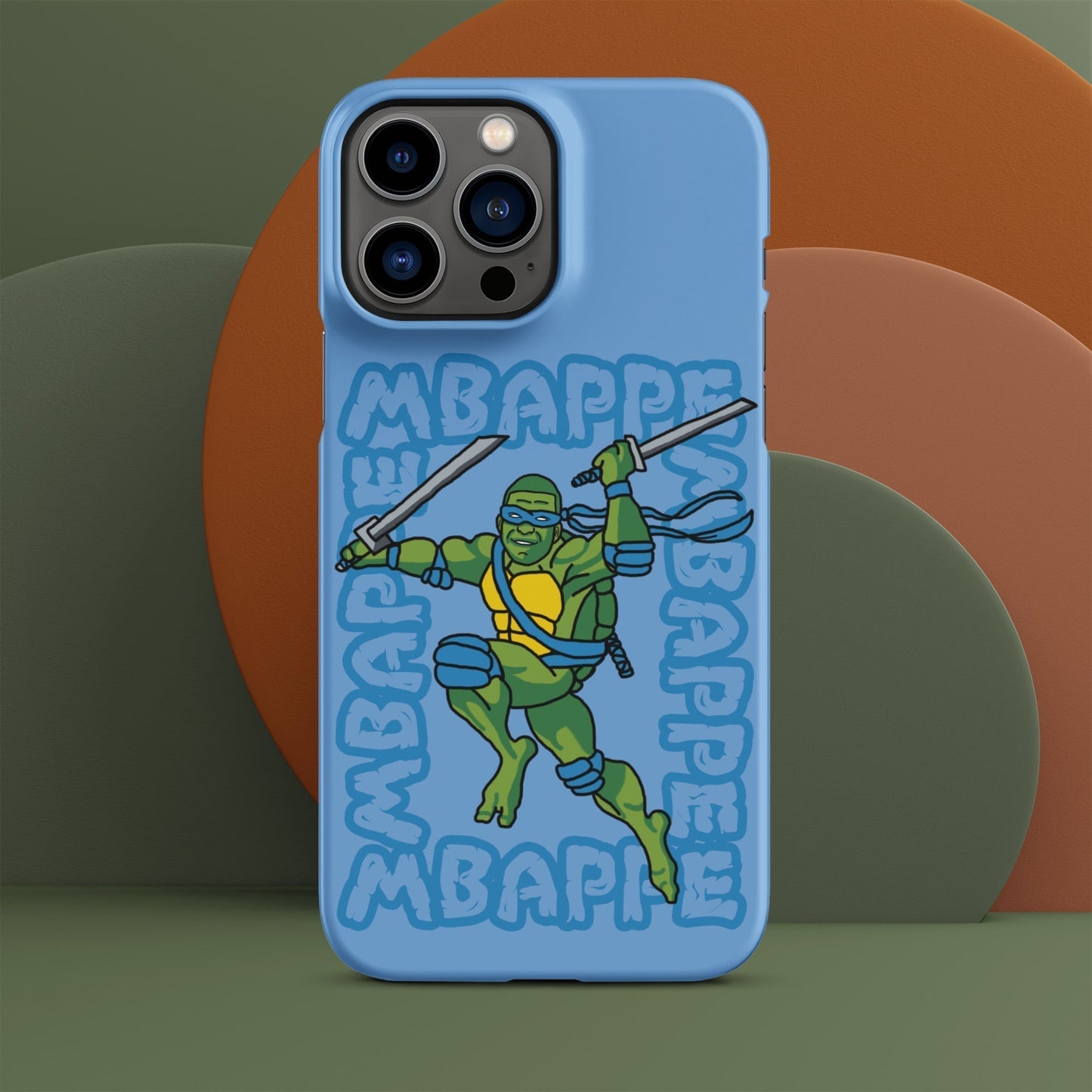 Kylian Mbappe Blue Ninja Turtle Leonardo Snap case for iPhone® Matte iPhone 13 Pro Max Mobile Phone Cases Football Kylian Mbappe Ninja Turtles PSG Real Madrid Next Cult Brand