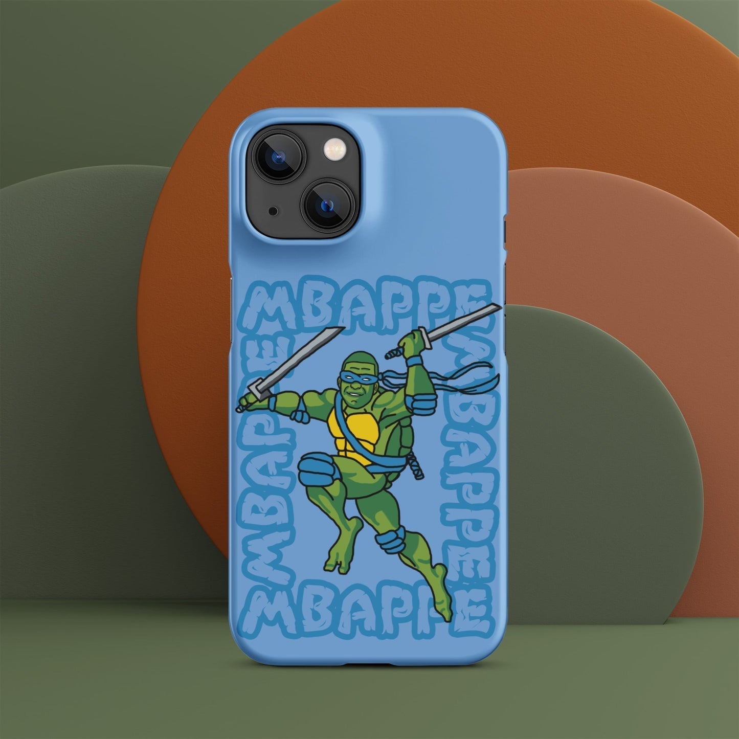 Kylian Mbappe Blue Ninja Turtle Leonardo Snap case for iPhone® Matte iPhone 14 Mobile Phone Cases Football Kylian Mbappe Ninja Turtles PSG Real Madrid Next Cult Brand