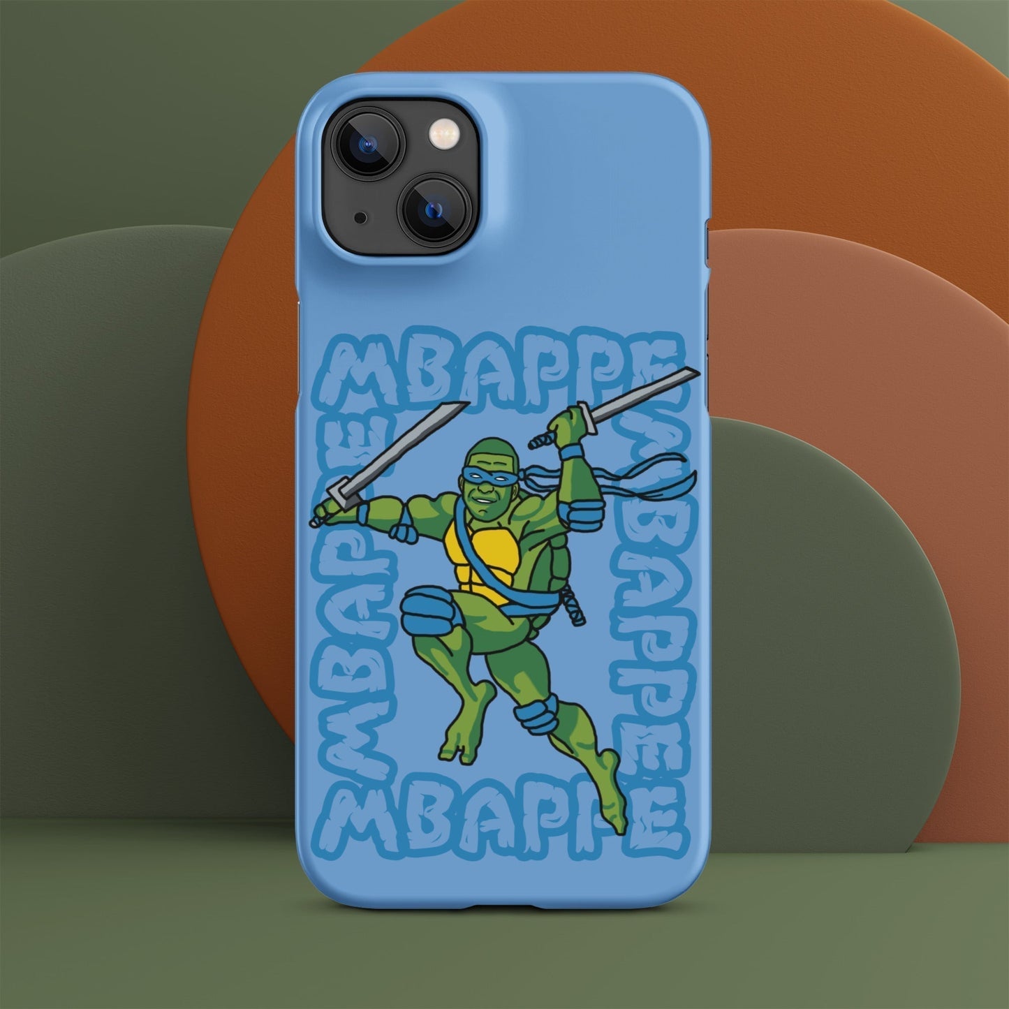 Kylian Mbappe Blue Ninja Turtle Leonardo Snap case for iPhone® Matte iPhone 14 Plus Mobile Phone Cases Football Kylian Mbappe Ninja Turtles PSG Real Madrid Next Cult Brand