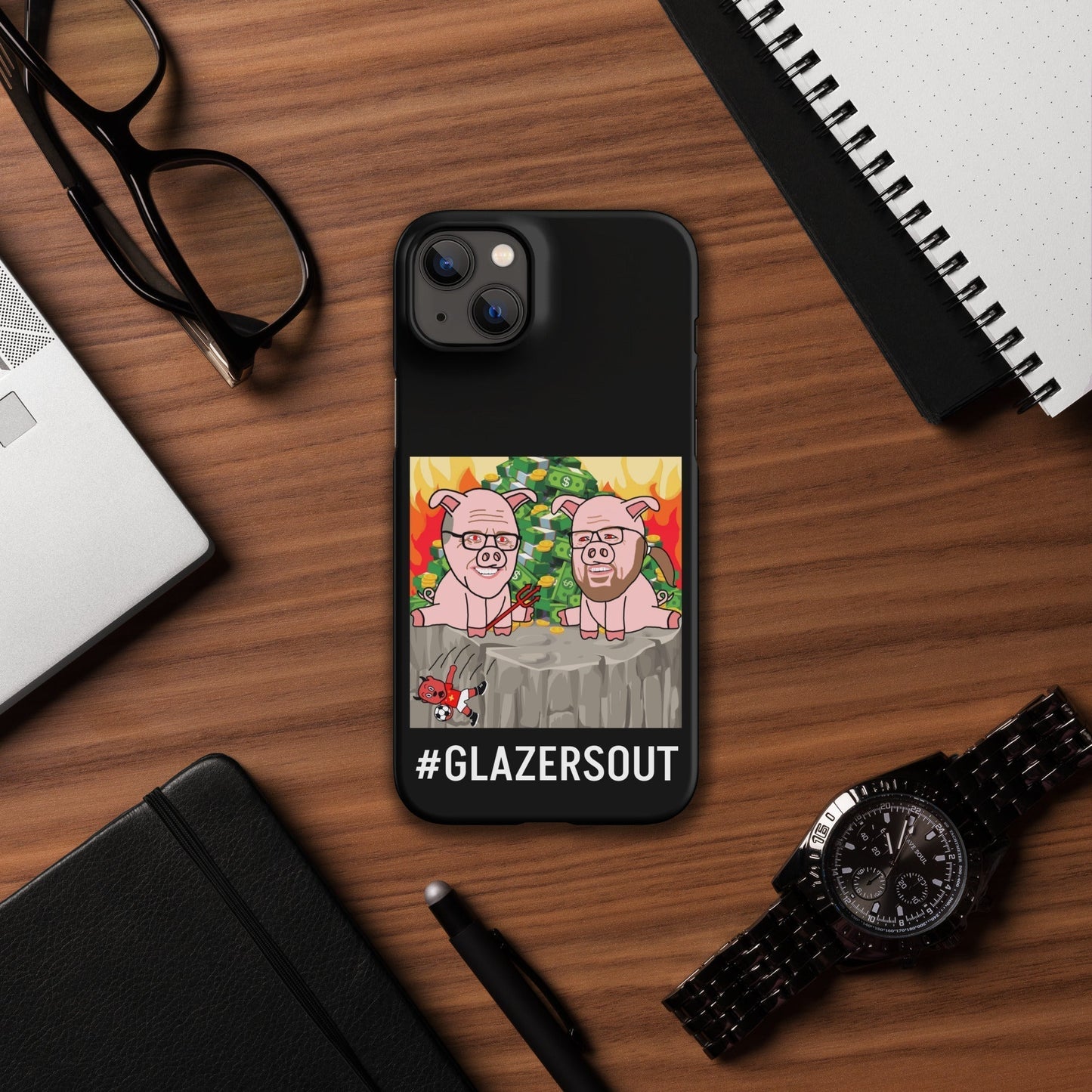 Glazers Out Manchester United Snap case for iPhone® black Matte iPhone 14 Plus Mobile Phone Cases Football GlazersOut Manchester United Next Cult Brand