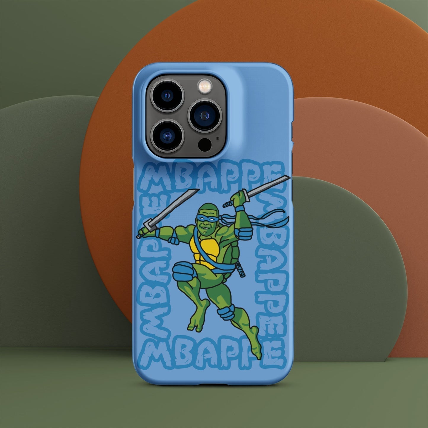 Kylian Mbappe Blue Ninja Turtle Leonardo Snap case for iPhone® Matte iPhone 14 Pro Mobile Phone Cases Football Kylian Mbappe Ninja Turtles PSG Real Madrid Next Cult Brand