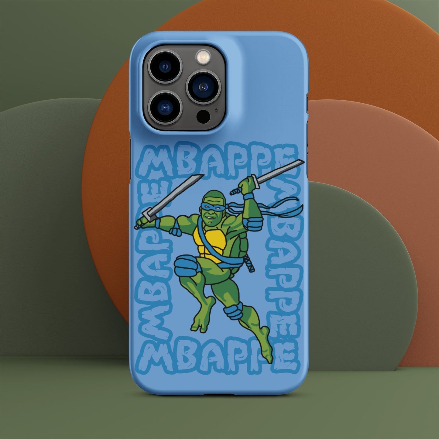 Kylian Mbappe Blue Ninja Turtle Leonardo Snap case for iPhone® Matte iPhone 14 Pro Max Mobile Phone Cases Football Kylian Mbappe Ninja Turtles PSG Real Madrid Next Cult Brand