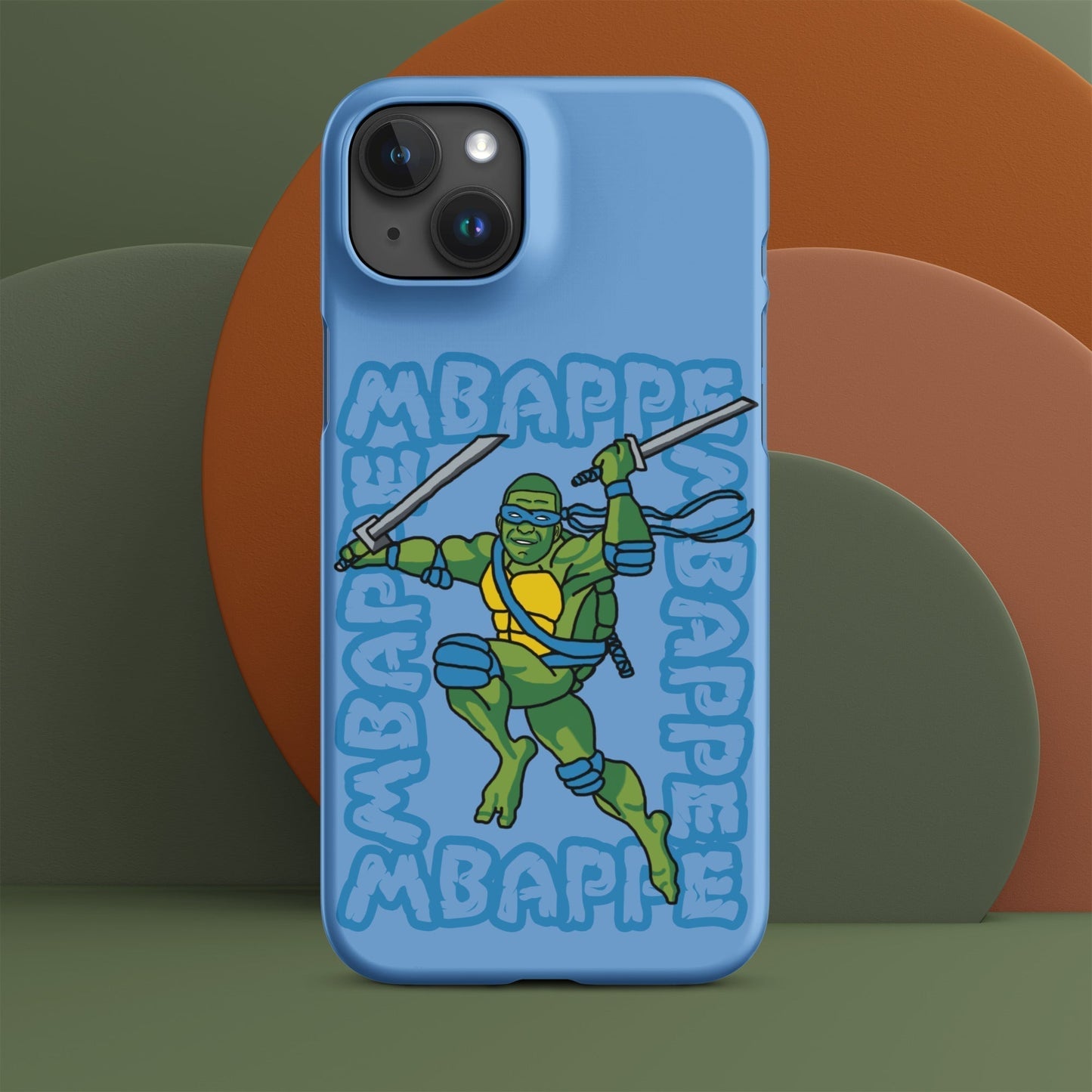Kylian Mbappe Blue Ninja Turtle Leonardo Snap case for iPhone® Matte iPhone 15 Plus Mobile Phone Cases Football Kylian Mbappe Ninja Turtles PSG Real Madrid Next Cult Brand