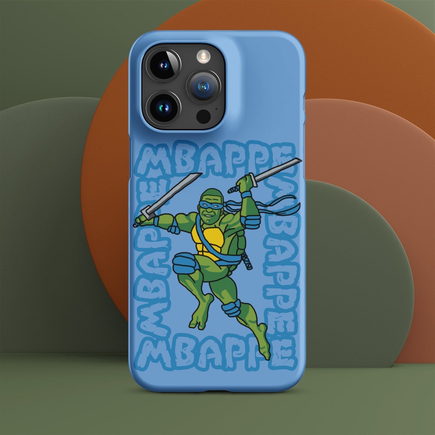 Kylian Mbappe Blue Ninja Turtle Leonardo Snap case for iPhone® Matte iPhone 15 Pro Max Mobile Phone Cases Football Kylian Mbappe Ninja Turtles PSG Real Madrid Next Cult Brand