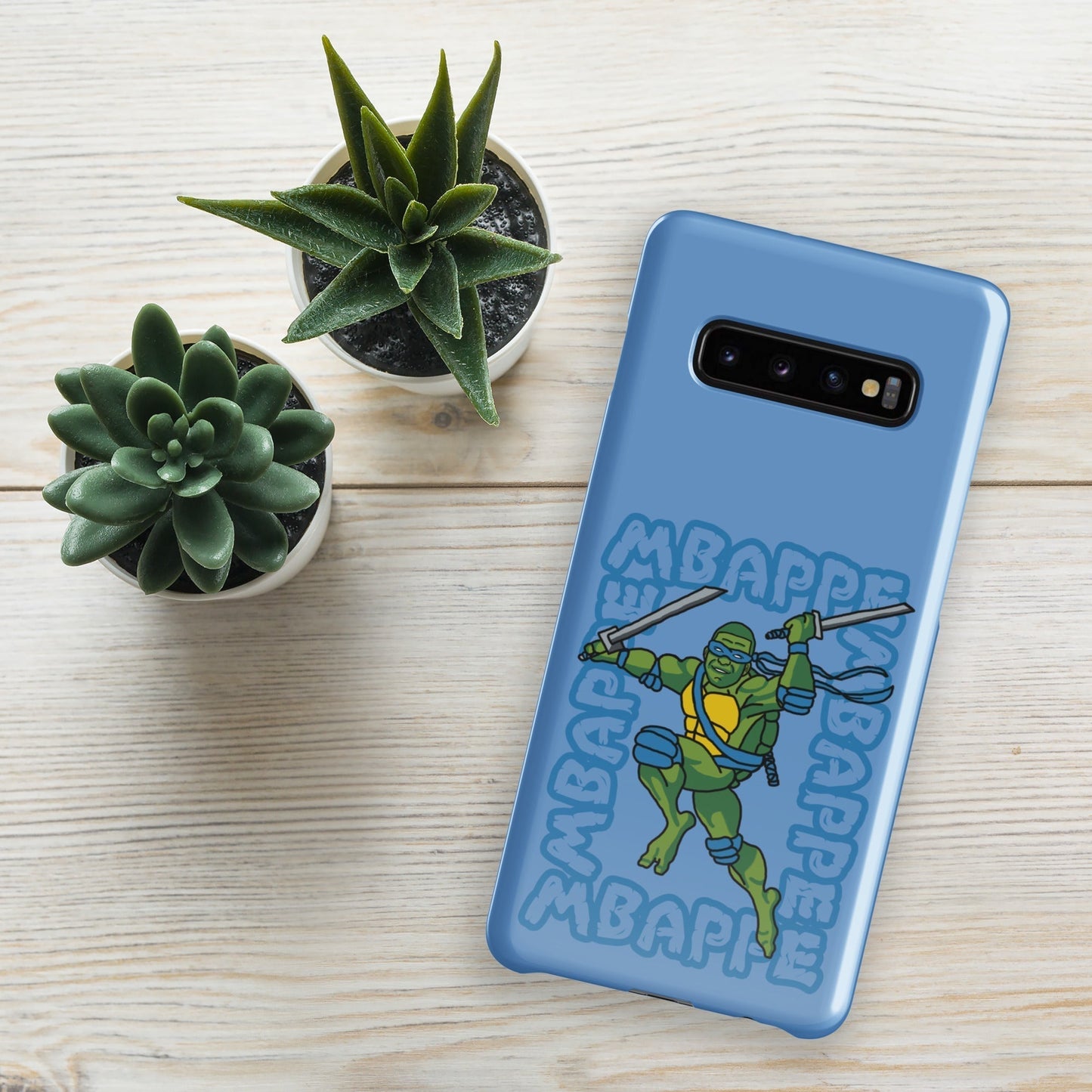 Kylian Mbappe Blue Ninja Turtle Leonardo Snap case for Samsung® Glossy Samsung Galaxy S10 Plus Mobile Phone Cases Football Kylian Mbappe Ninja Turtles PSG Real Madrid Next Cult Brand