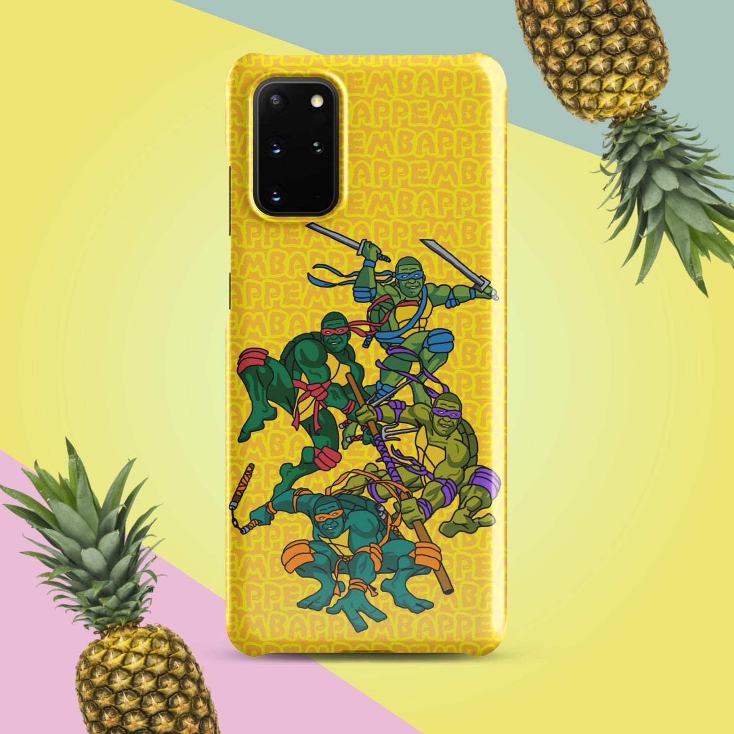 Kylian Mbappe Ninja Turtles funny football/ soccer meme Snap case for Samsung® yellow Glossy Samsung Galaxy S20 Plus Mobile Phone Cases Football Kylian Mbappe Ninja Turtles PSG Real Madrid Next Cult Brand