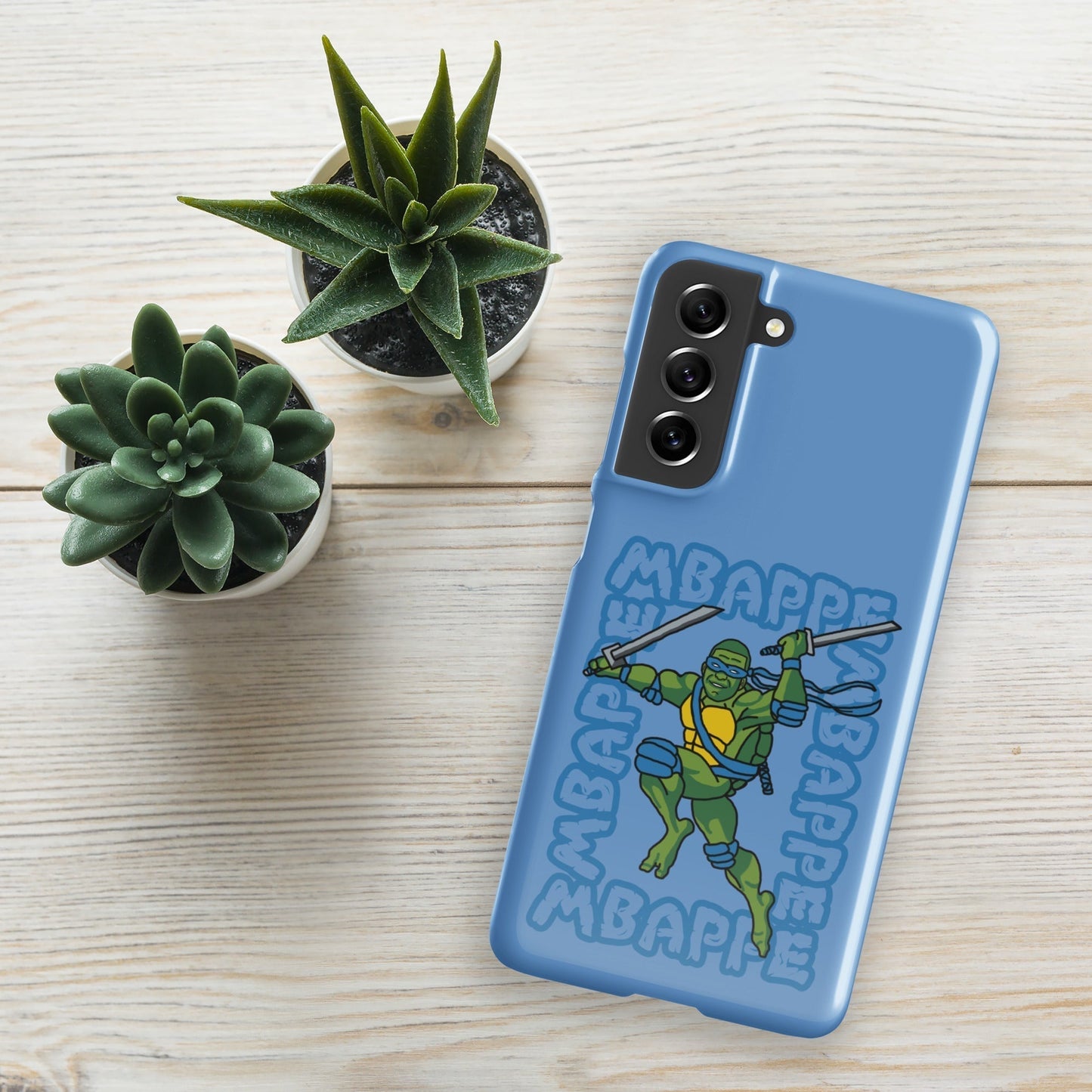 Kylian Mbappe Blue Ninja Turtle Leonardo Snap case for Samsung® Glossy Samsung Galaxy S21 FE Mobile Phone Cases Football Kylian Mbappe Ninja Turtles PSG Real Madrid Next Cult Brand