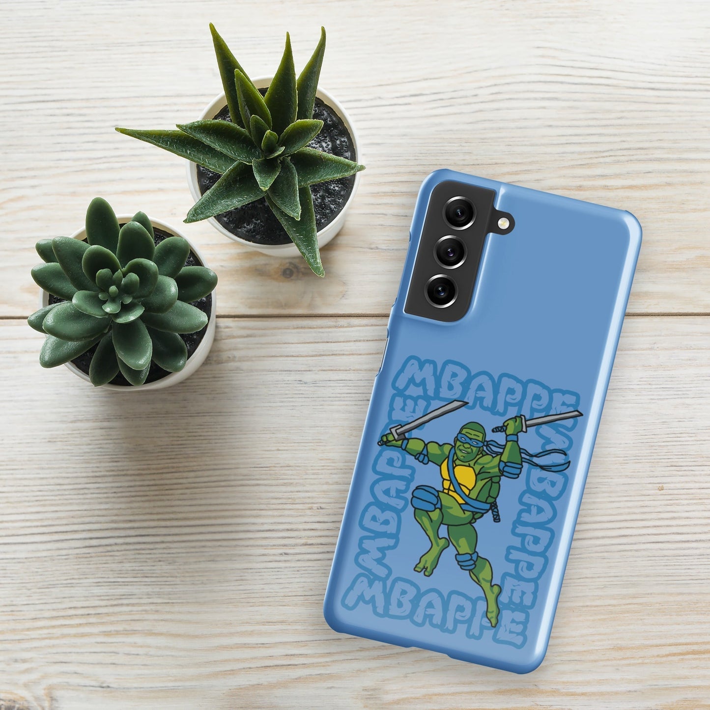 Kylian Mbappe Blue Ninja Turtle Leonardo Snap case for Samsung® Glossy Samsung Galaxy S21 Mobile Phone Cases Football Kylian Mbappe Ninja Turtles PSG Real Madrid Next Cult Brand