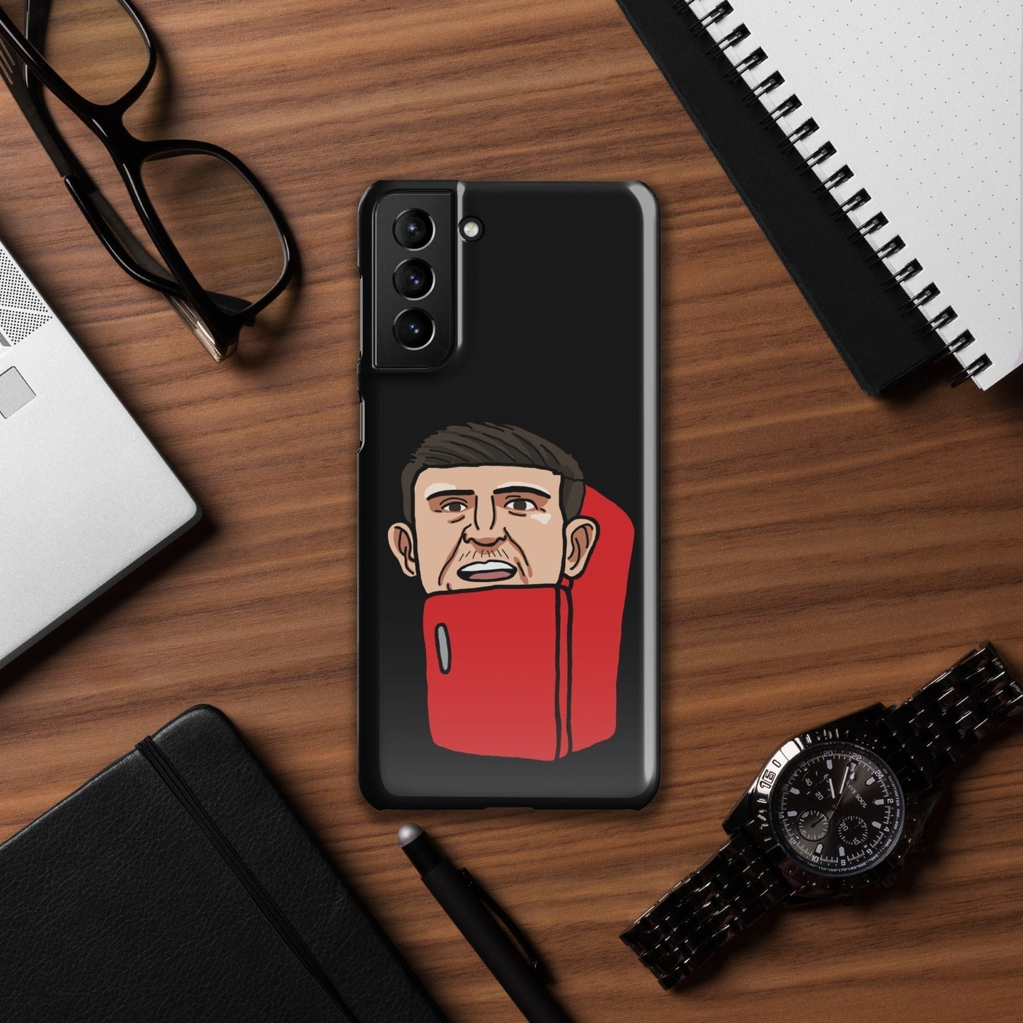 Harry ''The Fridge'' Maguire Snap Case for Samsung® Black Glossy Samsung Galaxy S21 Plus Mobile Phone Cases Football Harry Maguire Manchester United The Fridge Next Cult Brand
