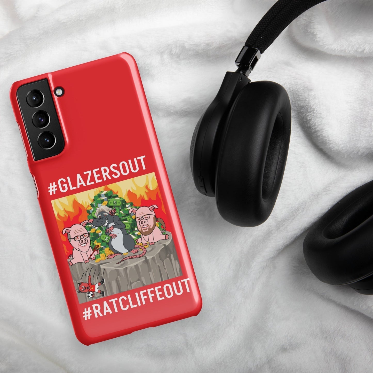 Manchester United Ratcliffe Out, Glazers Out Snap case for Samsung® red Glossy Samsung Galaxy S21 Plus Mobile Phone Cases Football GlazersOut Manchester United RatcliffeOut Next Cult Brand