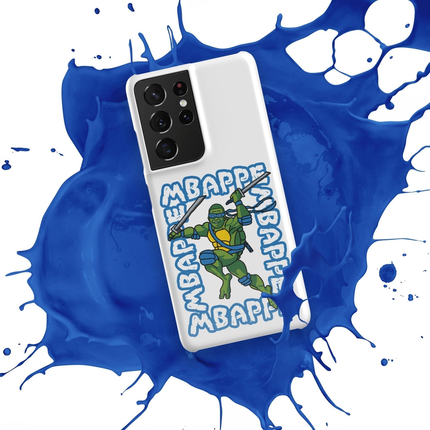 Kylian Mbappe Blue Ninja Turtle Leonardo Snap case for Samsung® Glossy Samsung Galaxy S21 Ultra Mobile Phone Cases Football Kylian Mbappe Ninja Turtles PSG Real Madrid Next Cult Brand