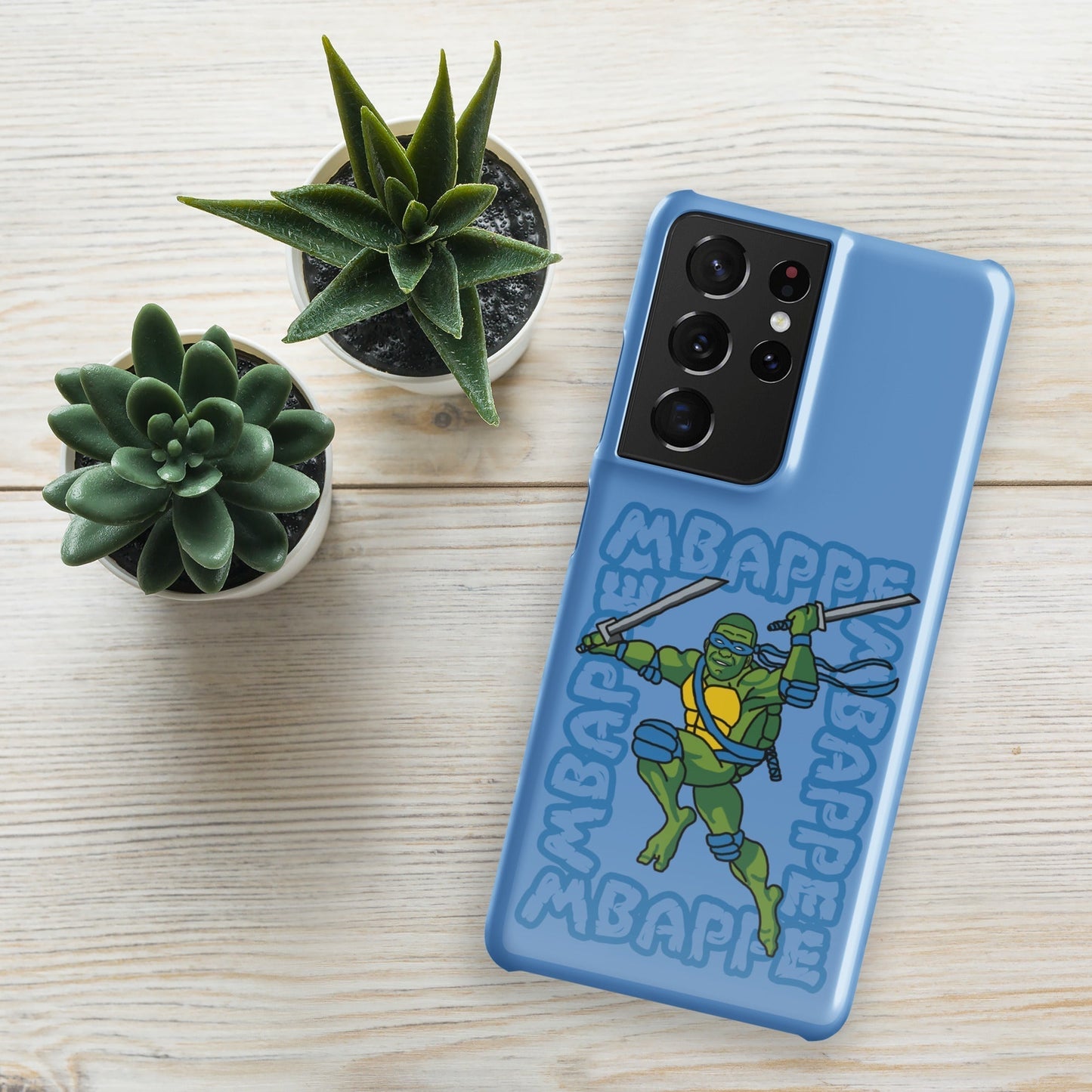 Kylian Mbappe Blue Ninja Turtle Leonardo Snap case for Samsung® Glossy Samsung Galaxy S21 Ultra Mobile Phone Cases Football Kylian Mbappe Ninja Turtles PSG Real Madrid Next Cult Brand