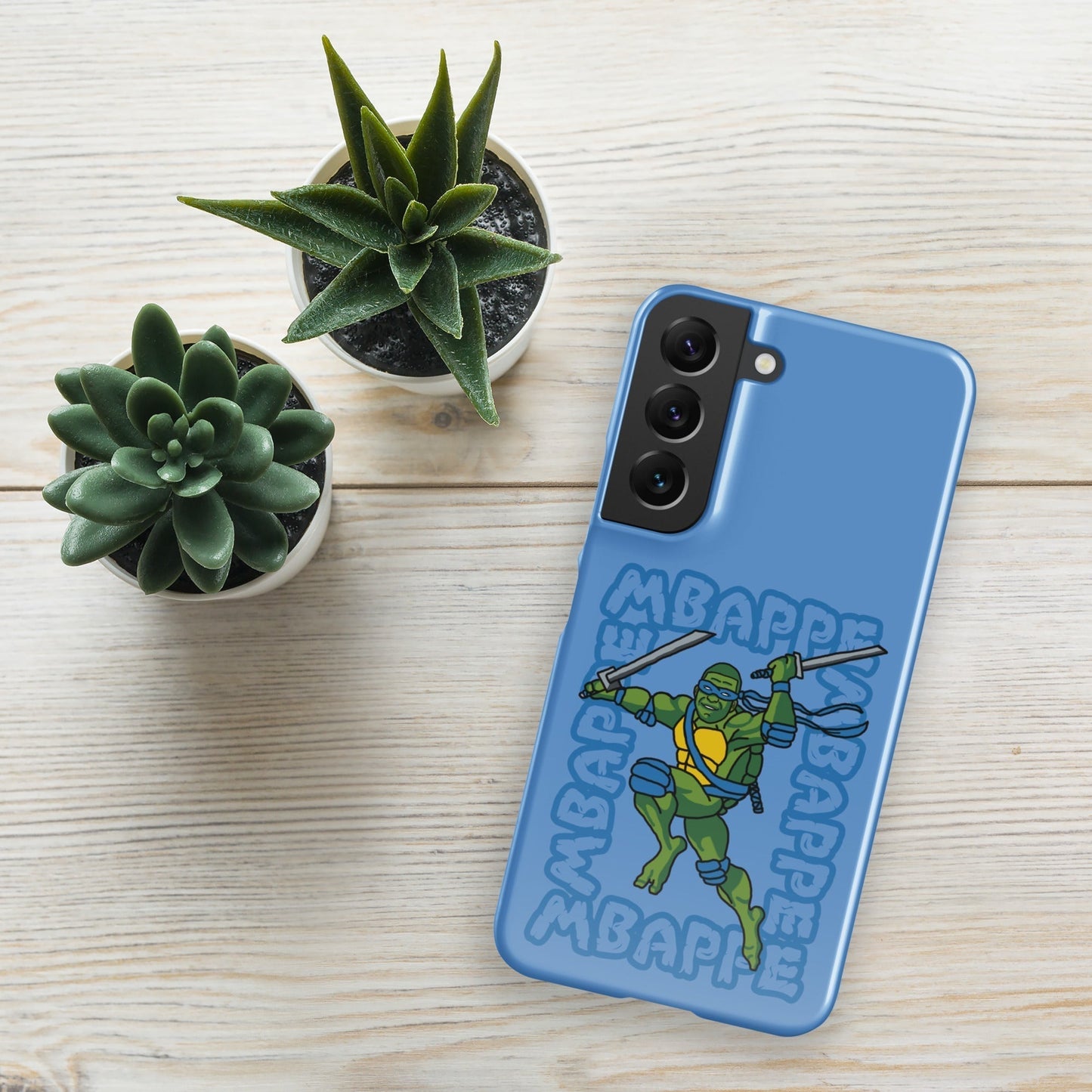 Kylian Mbappe Blue Ninja Turtle Leonardo Snap case for Samsung® Glossy Samsung Galaxy S22 Mobile Phone Cases Football Kylian Mbappe Ninja Turtles PSG Real Madrid Next Cult Brand