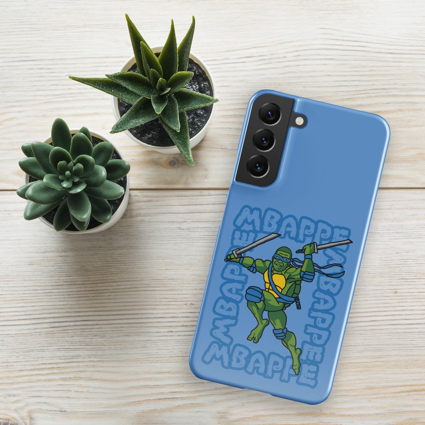 Kylian Mbappe Blue Ninja Turtle Leonardo Snap case for Samsung® Glossy Samsung Galaxy S22 Plus Mobile Phone Cases Football Kylian Mbappe Ninja Turtles PSG Real Madrid Next Cult Brand